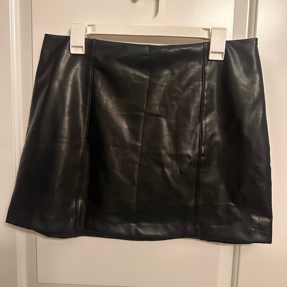 Abercrombie & Fitch Black Faux Leather Mini Skirt